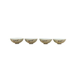 Set 4 Handmade Flower  Graphic White Porcelain Cup Display Art JK291S