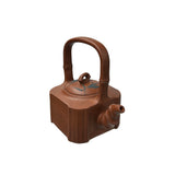 Vintage Chinese Brown Square Shape Zisha Clay Teapot Art Display JK294S