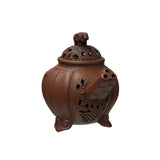 Vintage Brown Pumpkin Elephant Zisha Clay Teapot Art Display JK301S