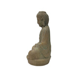 Rustic Wood Sitting Gautama Amitabha Shakyamuni Buddha Statue JK311S