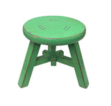 Rustic Pastel Green Round Top Tri-Legs Small Short Stool Table Stand JK320S