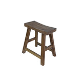 Rustic Raw Rough Wood Grain Rectangle Slim Stool Bench Side Table JK326S #8