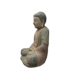 Rustic Wood Sitting Gautama Amitabha Shakyamuni Buddha Statue JK335S