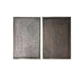 Chinese Characters Engraved Rectangular Shape Box Ink Stone Inkwell Pad JK338S