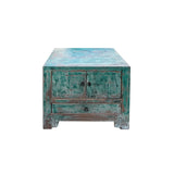 blue small bedroom vintage credenza