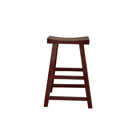 distressed brick red bar stool