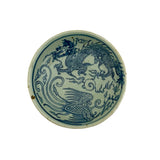 Pair Chinese Distressed Marks Dragon Phoenix Porcelain Small Plates ws3270S