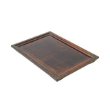 Chinese Brown Rectangular Flower Motif Plain Flat Wood Tray ws3294S