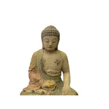 Rustic Wood Sitting Gautama Amitabha Shakyamuni Buddha Statue ws3256S