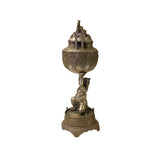 Oriental Silver Color Metal Lohan Deity Artistic Incense Burner Display ws3289S