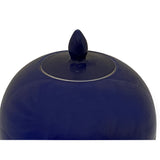 Simple Modern Handmade Plain Navy Blue Oval Porcelain Vase Jar ws3275