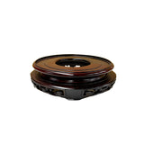 7.5" Dark Brown Round Open Fretwork Display Stand Riser Easel st1003S