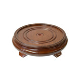 6.5" Simple Natural Wood Brown Clean Body Round Display Stand Easel st1027CS