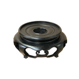 6" Chinese Black Wood Round Legs Table Top Stand Display Easel Riser st1205S