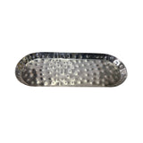 Artistic Hand Punch Marks Stainless Steel Display Oval Rectangular Plate Tw003S