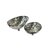 Set 2 Artistic Hand Punch Marks Stainless Steel Oval Display Serving Plate Tw015S