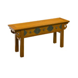 Oriental Copper Brown Ru Yi Apron 3 Drawers Low Bench Table ws5068S