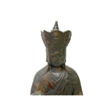 Chinese Vintage Distressed Marks Metal Sitting Meditate Kṣitigarbha Bodhisattva Statue ws2120S
