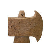 Natural Tan Beige Color Stone Carved Artistic Axe Shape Display Art ws3344S