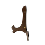 Chinese Wood Pattern Medium Brown Plate Holder Rack Display Easel ws3380S