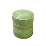 Oriental Simple Celadon Green Porcelain Round Stack Layers Box ws3383S