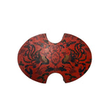 Chinese Distressed Brick Red Phoenix Graphic Oval Shape Box ws3391S