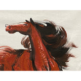 Oil Paint Canvas Art Brick Red Artistic Racing Horse Wall Decor Painting ws3413S