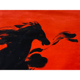 Oil Paint Canvas Art Black Artistic Racing Horse Wall Decor Painting ws3418S
