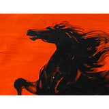 Oil Paint Canvas Art Black Artistic Racing Horse Wall Decor Painting ws3424S