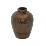 Vintage Chinese Handmade Ceramic Brown Glaze Vase Jar ws3429S