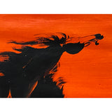 Oil Paint Canvas Art Black Artistic Racing Horse Wall Decor Painting ws3432S