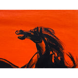 Oil Paint Canvas Art Black Artistic Racing Horse Wall Decor Painting ws3433S