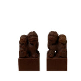 Pair Chinese Soap Stone Carved Foo Dogs Seal Stamp Display ws3471S