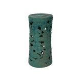Ceramic Clay Turquoise Cloud Scroll Round Tall Pedestal Table Display Stand ws3529S