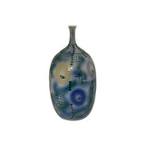 Artistic Pastel Flower Pattern Porcelain Round Long Narrow Mouth Vase ws3538S