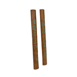 Pair Chinese Green Calligraphy Writing Engraved Bamboo Wall Panels ws3551S