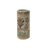 Vintage Chinese Western Flags Flower Birds Graphic Column Vase Holder ws3563S