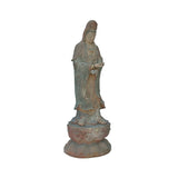 Vintage Rustic Wood Apana Mudra Standing Bodhisattva Guan Yin Statue ws3593