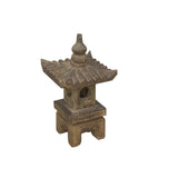 Rustic Gray Brown Temple Tower Top Pagoda Shape Garden Stone Lantern ws3650S
