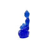 Blue Crystal Glass Lotus Cross Leg Meditation Sitting Medicine Buddha ws3654S