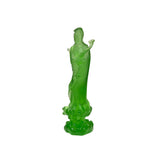 Green Crystal Glass Standing Ru Yi Bodhisattva Kwan Yin Statue ws3656S