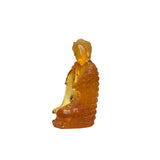 Golden Orange Crystal Glass Lotus Rest Leg Amitabha Shakyamuni Buddha ws3664S