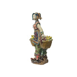 Chinese Porcelain Qing Style Dressing Birds Baskets Lady Figure ws3704S