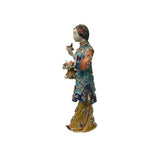 Chinese Porcelain Qing Style Dressing Flower Basket Lady Figure ws3717S