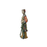 Chinese Porcelain Qing Style Dressing Flower Bamboo Lady Figure ws3718S