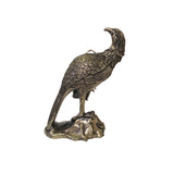 Handmade Detail Chinese Silver Coating Metal Eagle On Rock Figure ws3768S