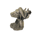 Handmade Artistic Silver Color Coating Buffalo Head Display Figure ws3769S