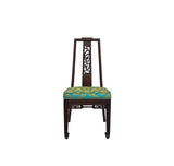 Chinese Brown Wood Ancient Dragon Motif Back Panel Dining Side Chair ws3776S