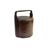 Vintage Oriental Handmade Brown Rattan Stack Basket with Handle ws3800S
