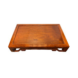 Natural Brown Wood Ru Yi Pattern Rectangular Table Top Stand Riser Easel ws3807S